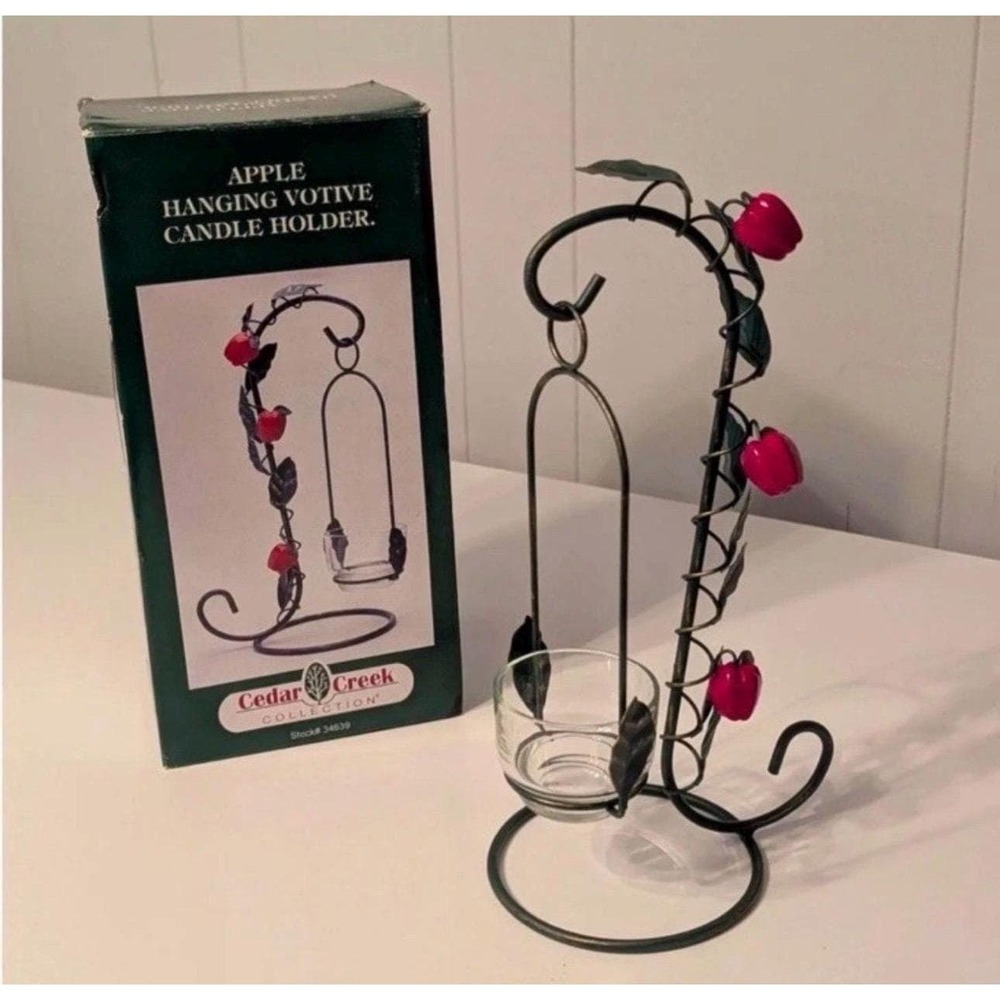 Vintage Cedar Creek Apple Hanging Votive Candle Holder with Original Box